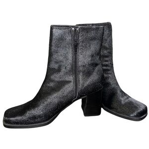 Women’s Vintage Lord & Taylor Black Ankle Booties Cowhide Size 9